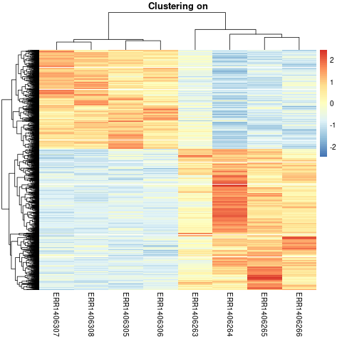 third heatmap version (clustered)